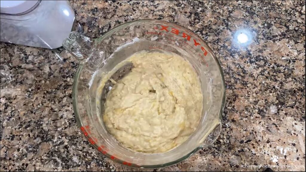 banana bread batter mixed