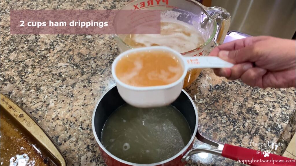 prepping ingredients for honey glazed ham