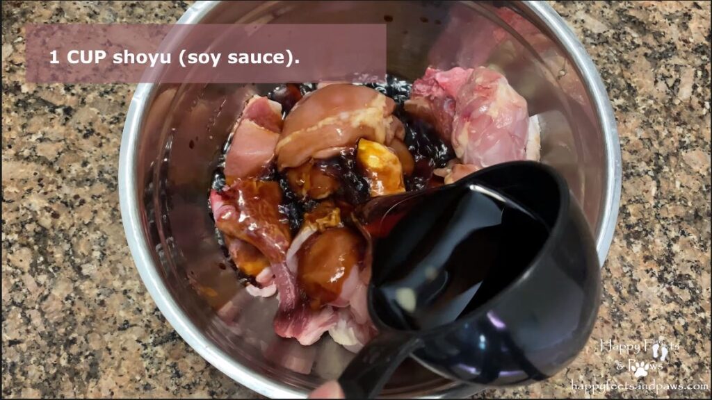 marinading chicken and pork for Filipino Adobo recipe.