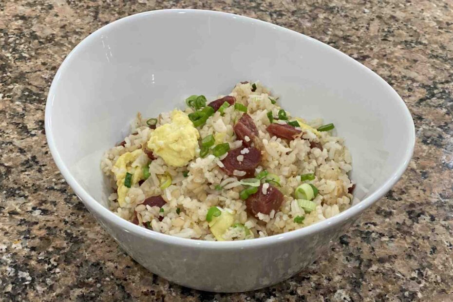 Lap Xuong Fried Rice in a bowl
