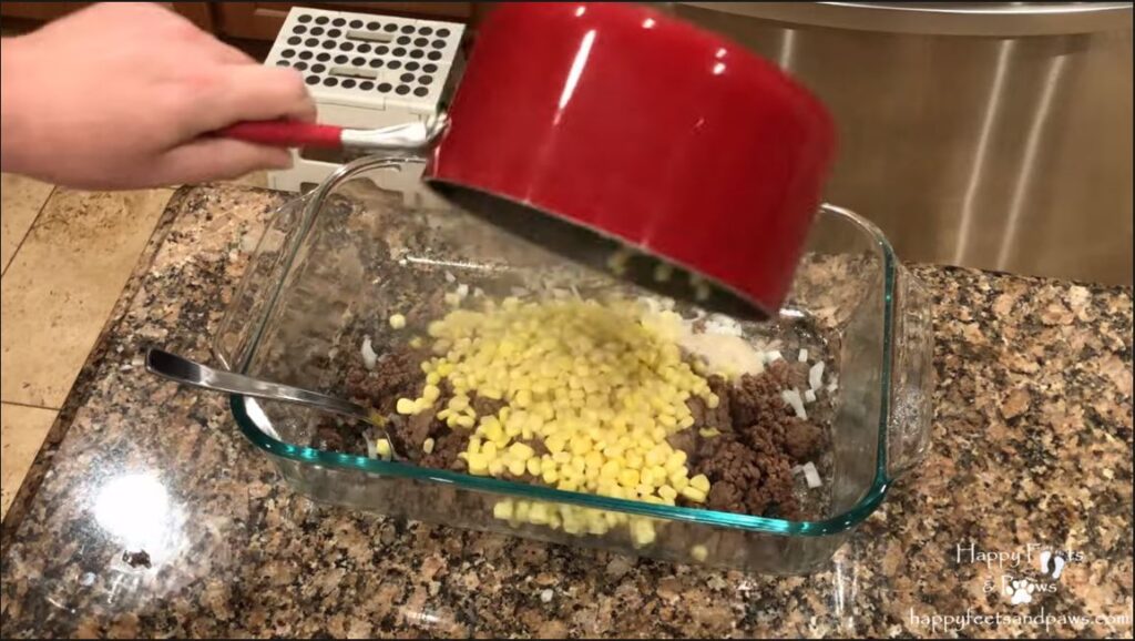 mixing ingredients for shepherds pie