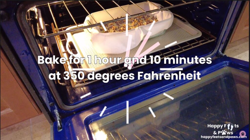 zucchini bread batter being placed in oven