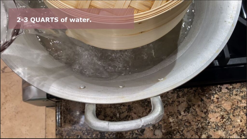 adding water to steamer for lecheflan recipe