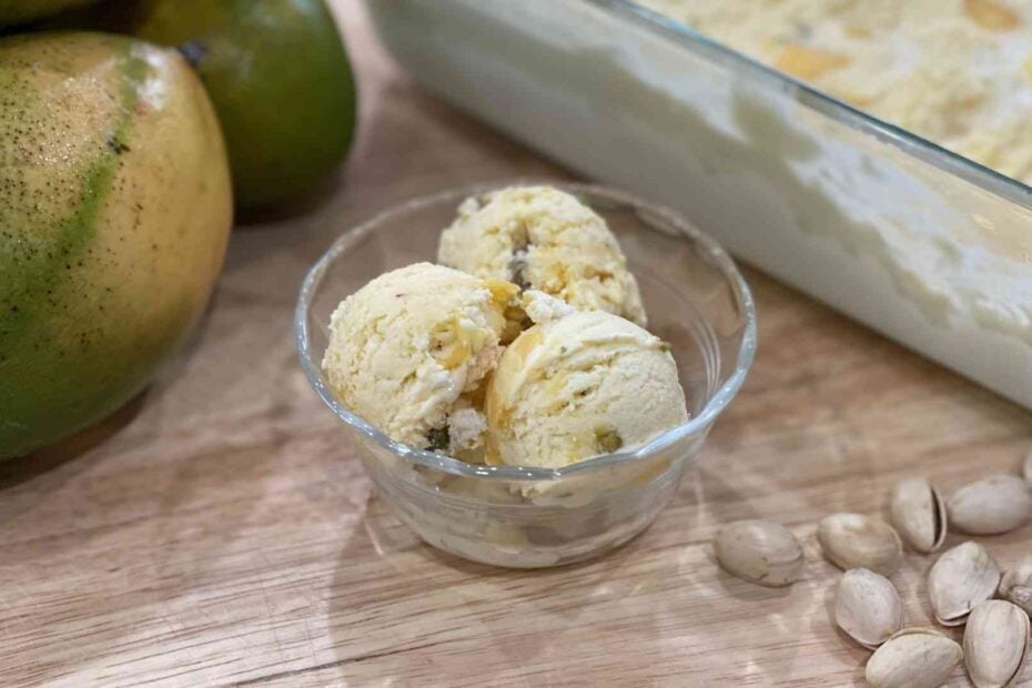 A bowl of Filipino Mango Icecream